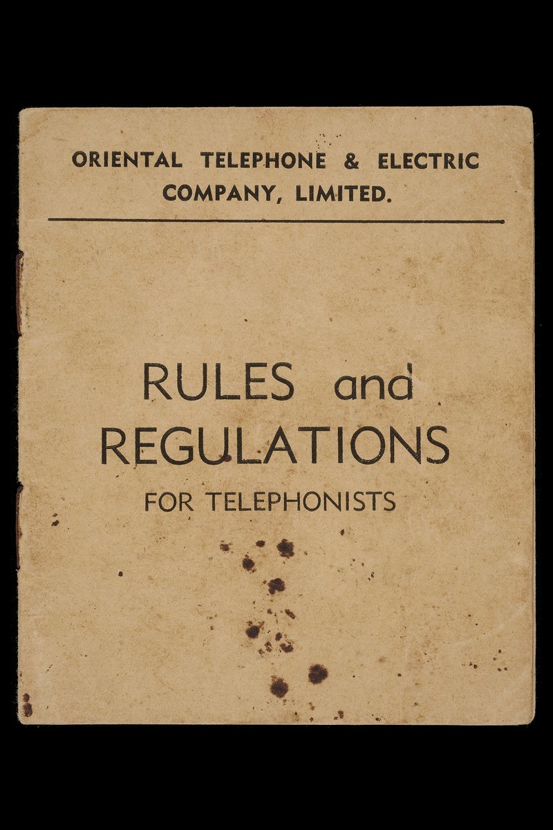 Rules and Regulations booklet from the Oriental Telephone & Electric Company