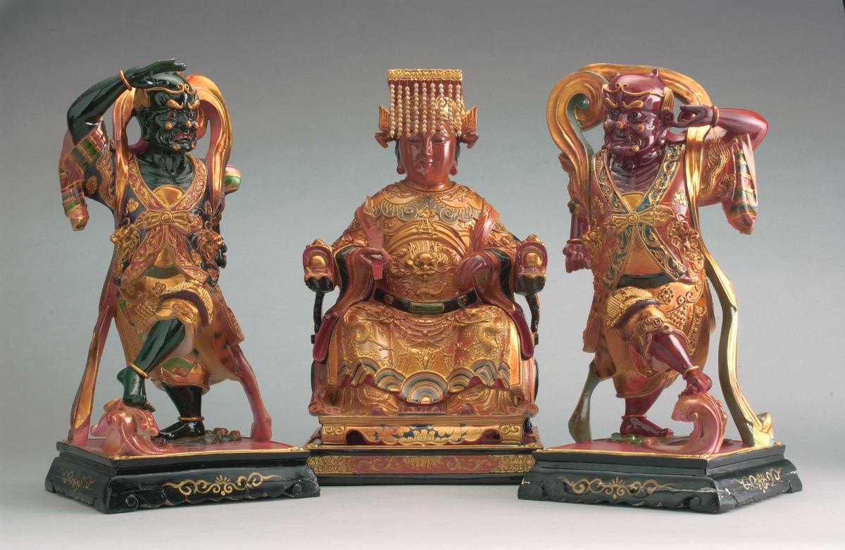 Procession paraphernalia, Goddess of the Sea and her two guardians