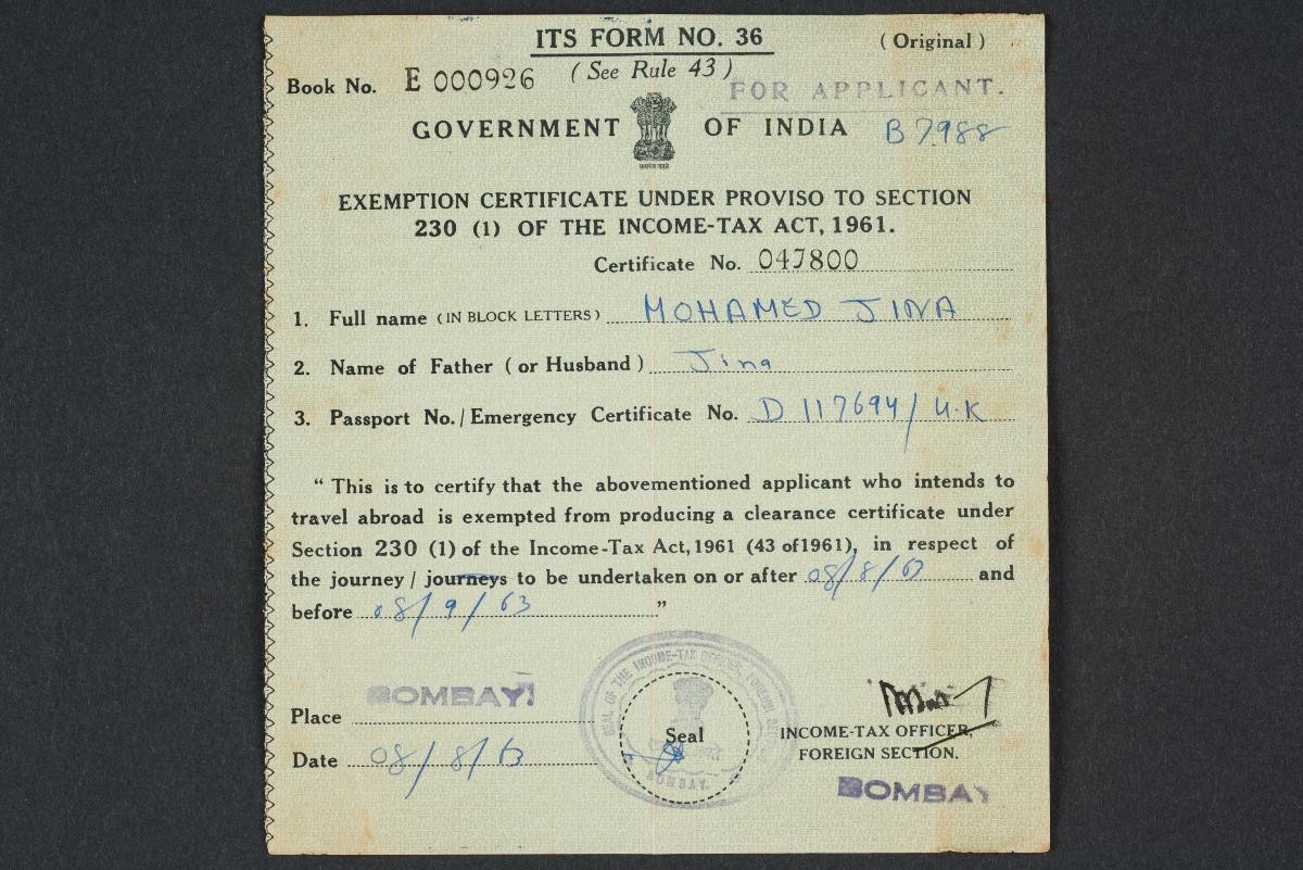 Income Tax Clearance Certificate