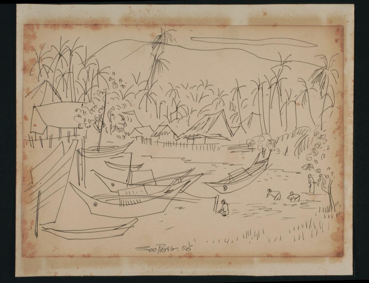 Untitled (Fishing Village Scene)