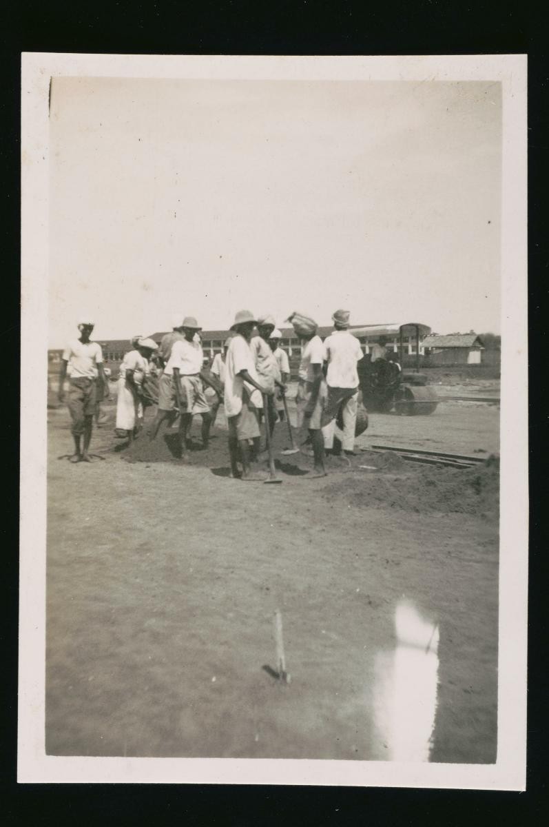 Construction work by manual labourers for the Sembawang, Seletar and Changi railway network