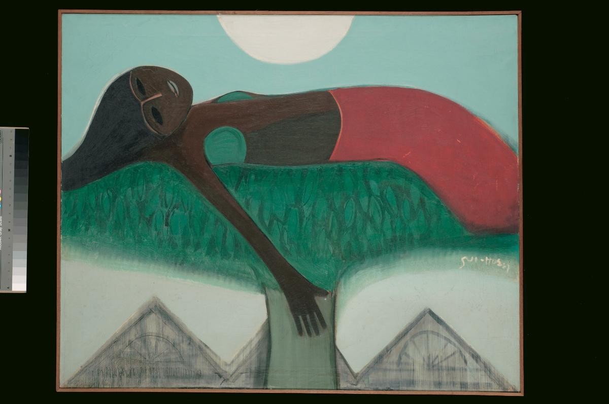 Woman Lying on Tree