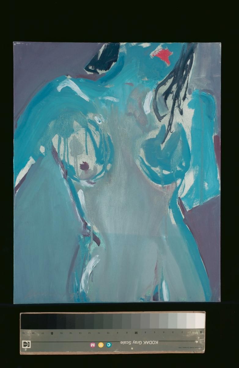 Blue Nude with Red Lips
