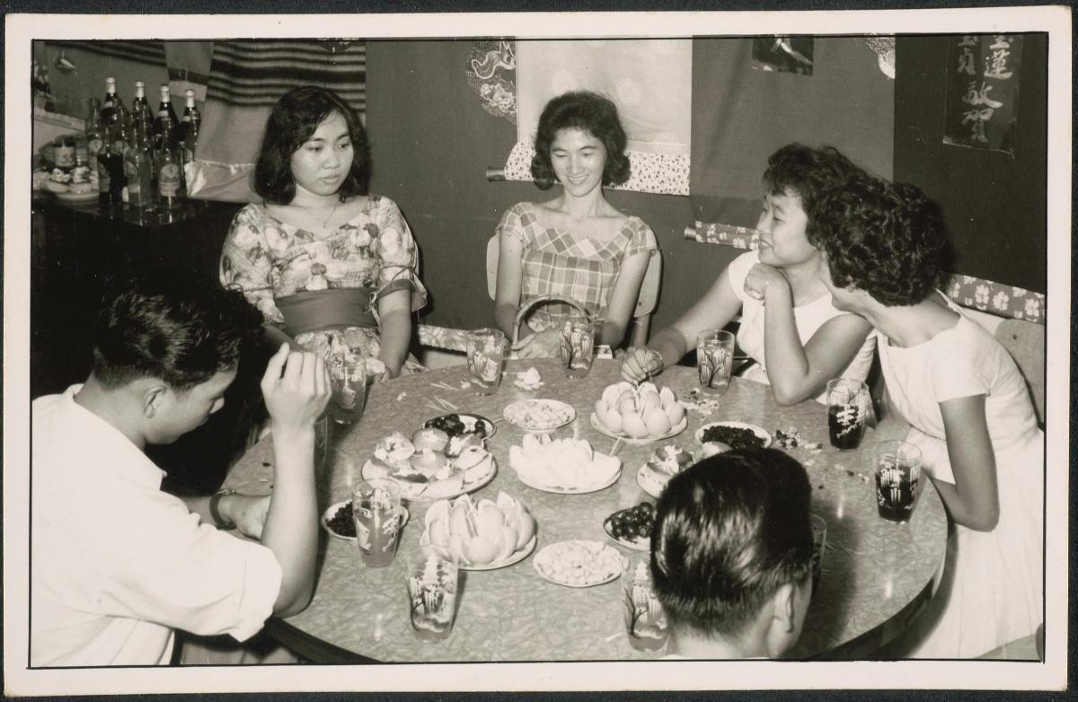 Guests at a wedding reception