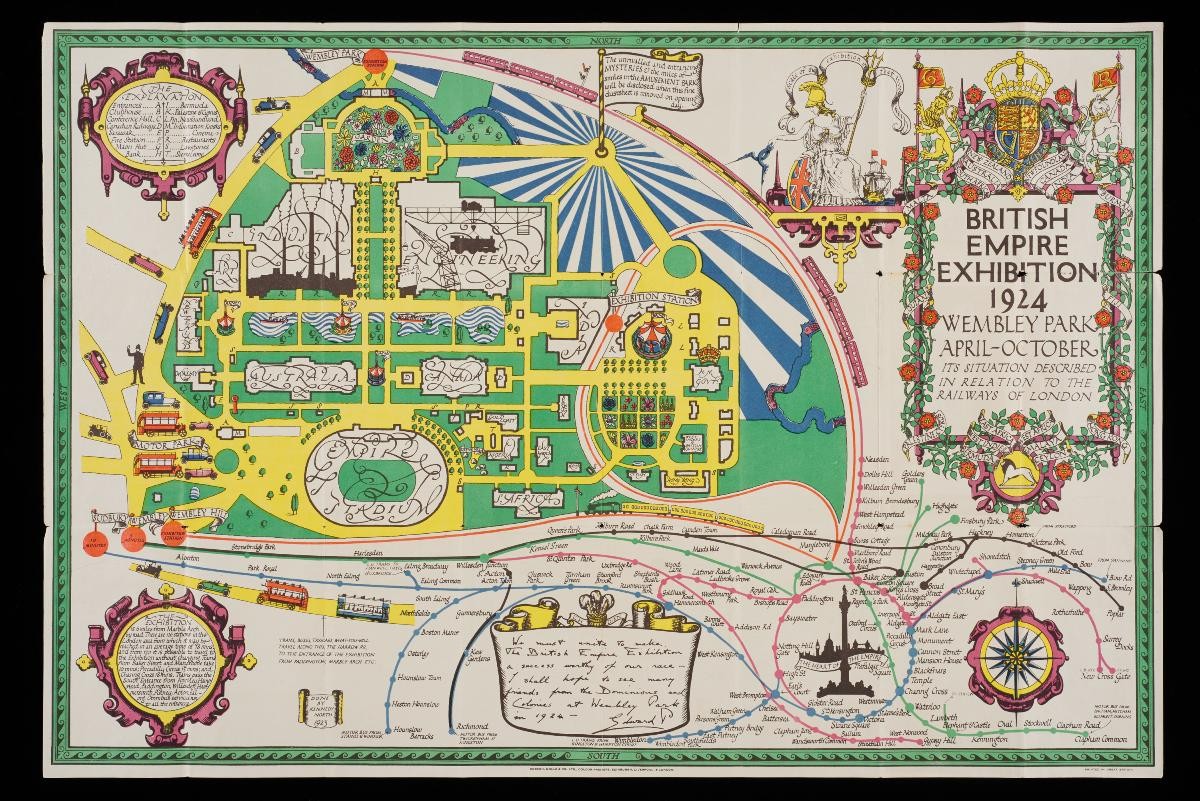 1924 British Empire Exhibition Poster and Map