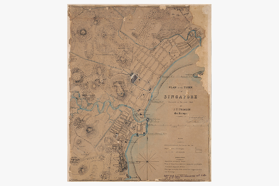 <a href="/assets/8b146dac-f2e8-40f2-9e24-f99e9dfffcf4/0-as-9-xxxx02115.jpg"><strong>Plan of the Town of Singapore, Surveyed by JT Thomson, showing Brick Kilns</strong></a><br>
1843<br>
<em>Courtesy of National Museum of Singapore</em>