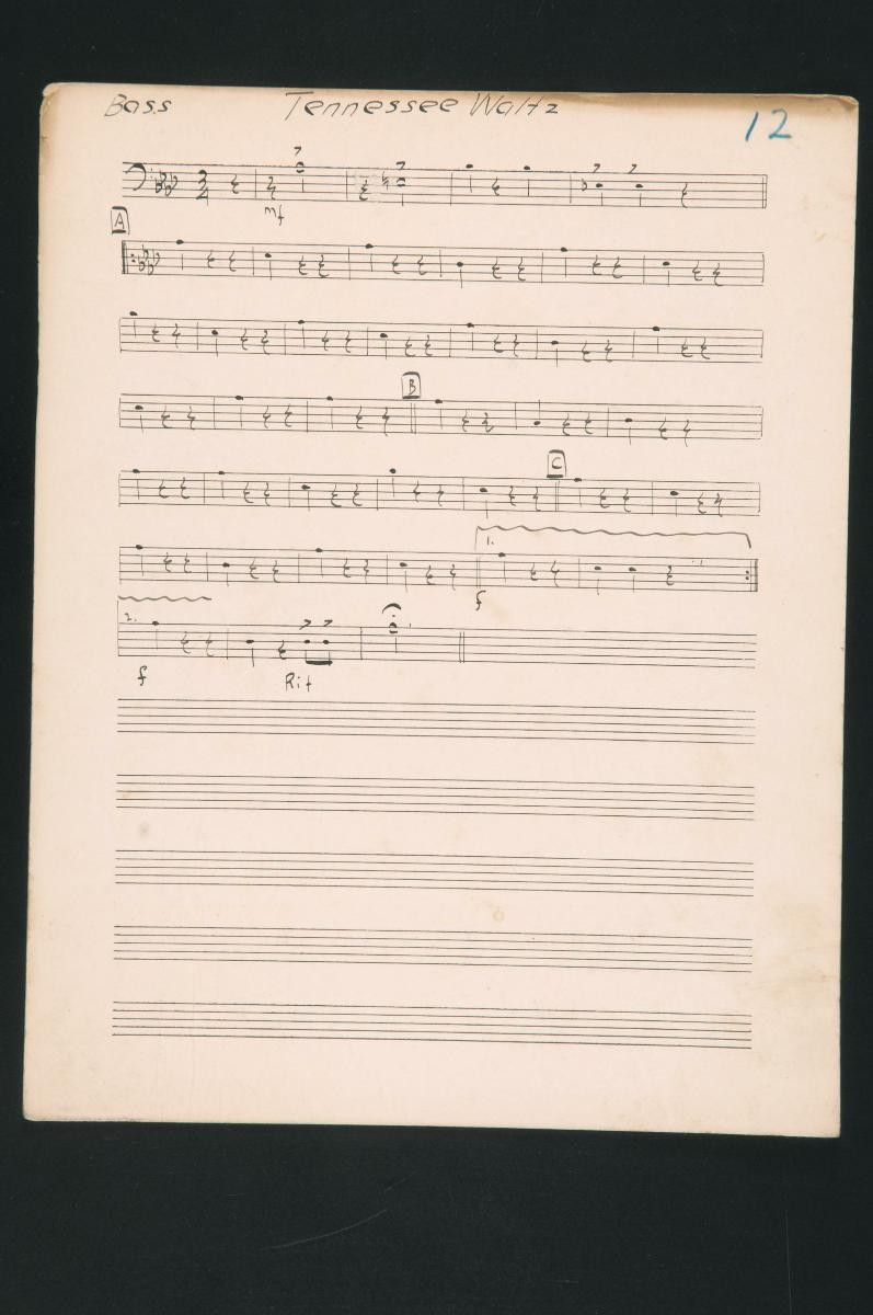 'Tennessee Waltz' music score