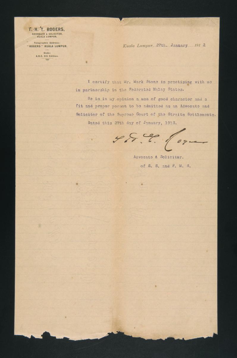Testimonial for Mark Stone from T.H.T. Rogers