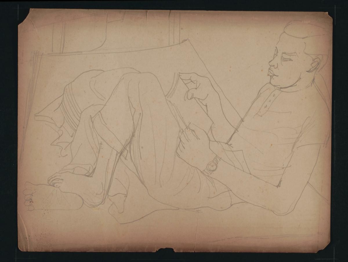 Untitled (Relaxed Man Reading)