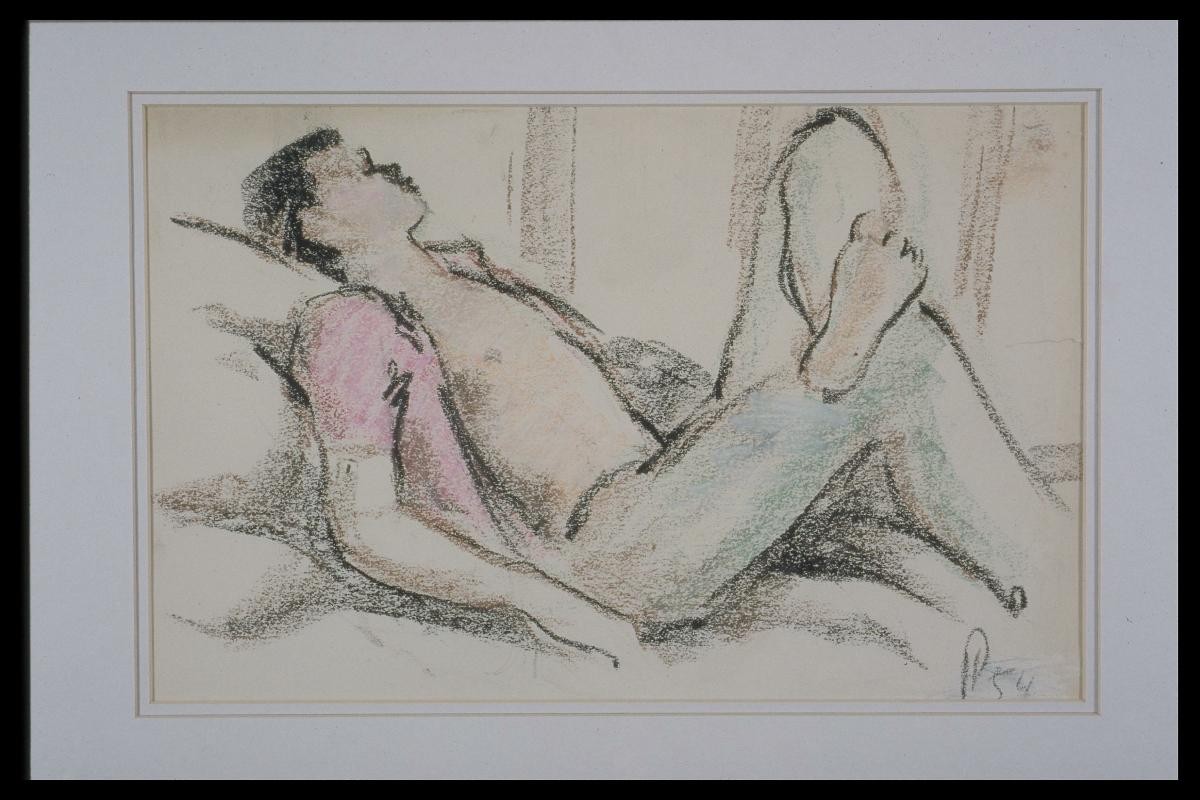 Side View Reclining Young Man