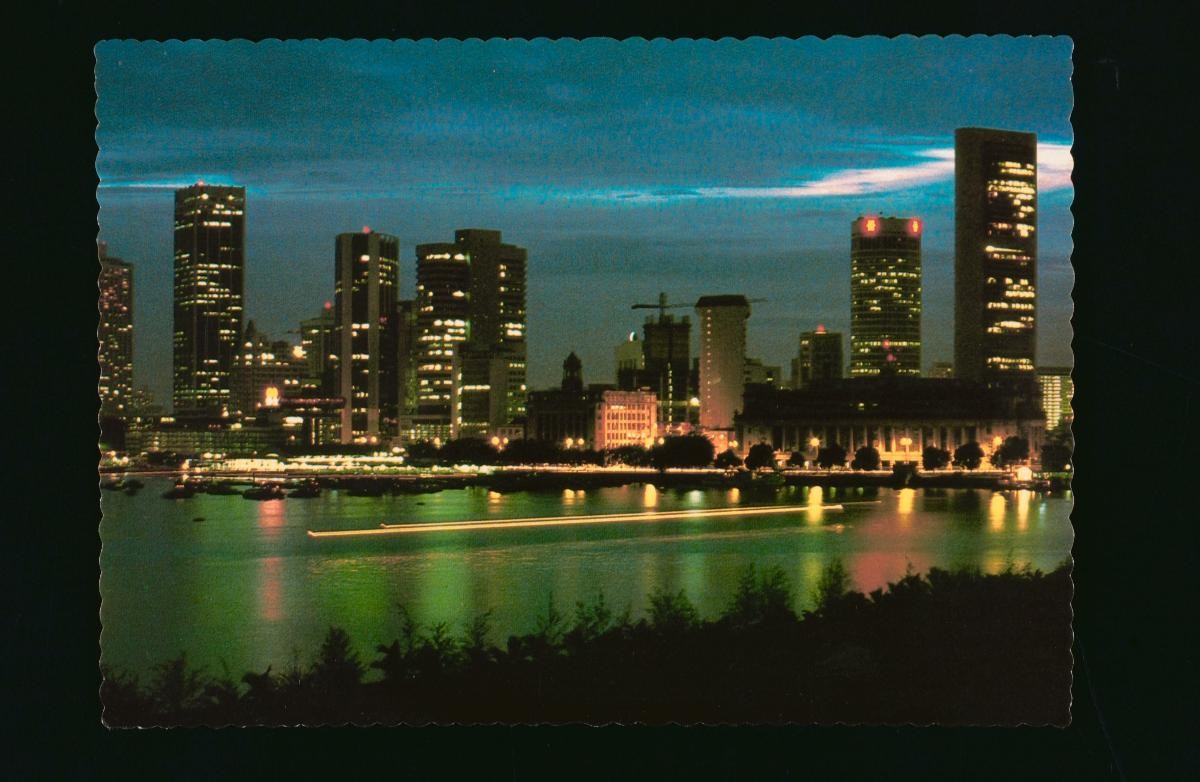 Night-time view of the Central Business District waterfront