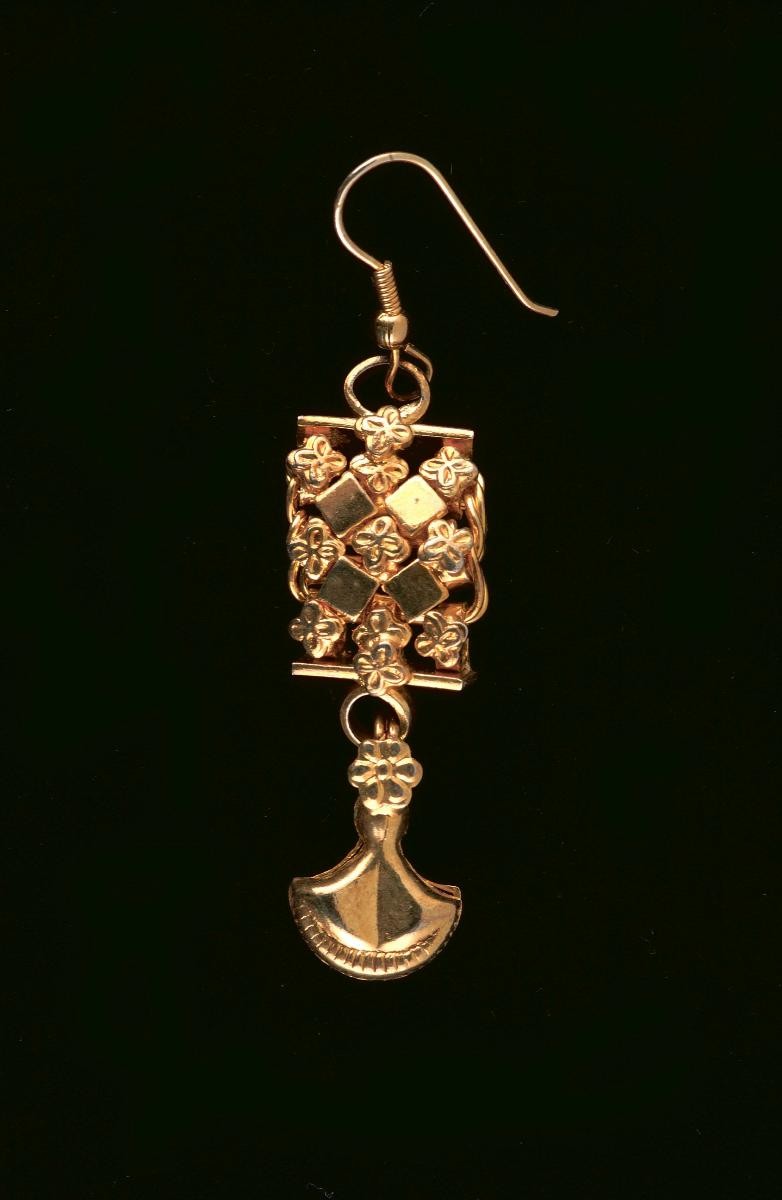 An earring worn in a Chinese opera performance