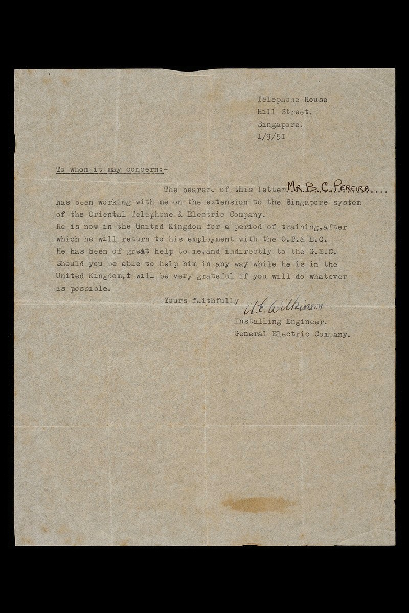 Letter from General Electric Company engineer