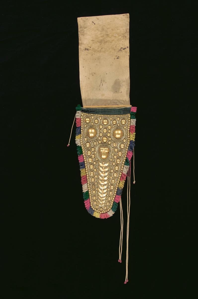 A ceremonial elephant head cover