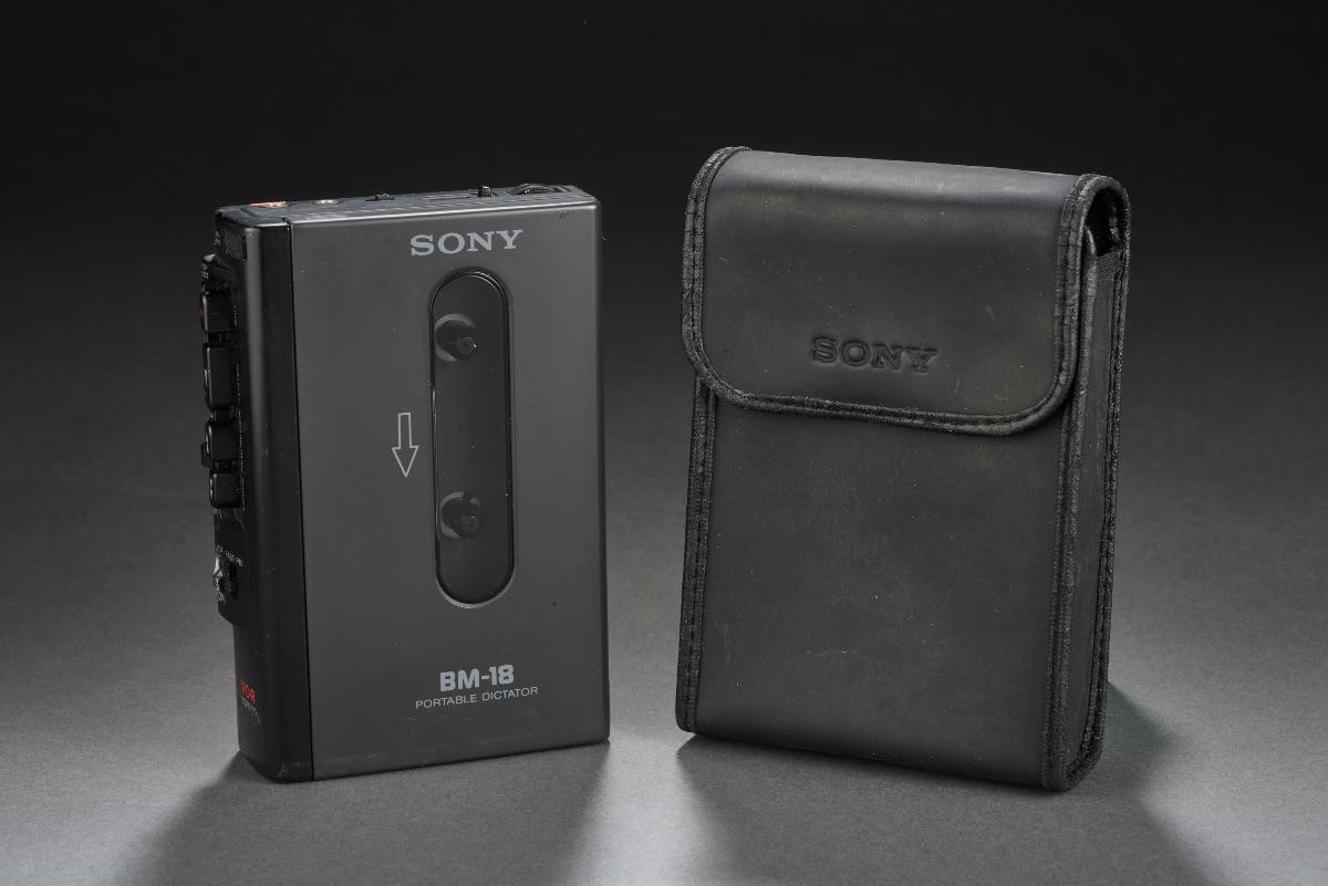 Sony portable dictator with pouch used by Lee Kuan Yew