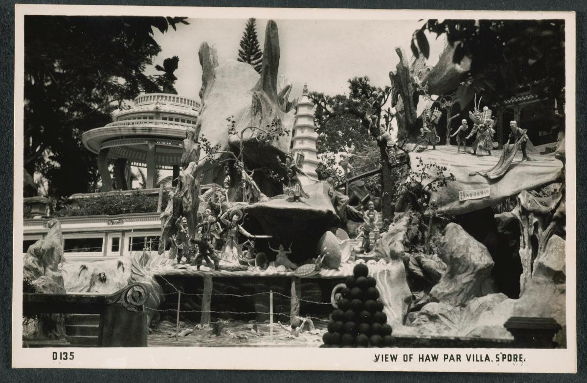 Haw Par Villa exhibit depicting a scene from the Legend of Madame White Snake