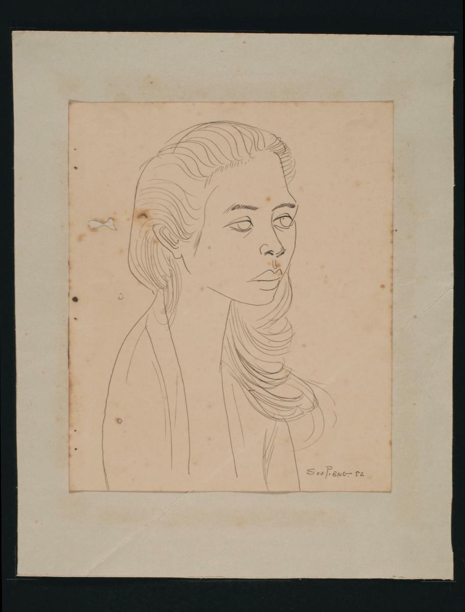 Untitled (Right profile of Woman with Hair down)