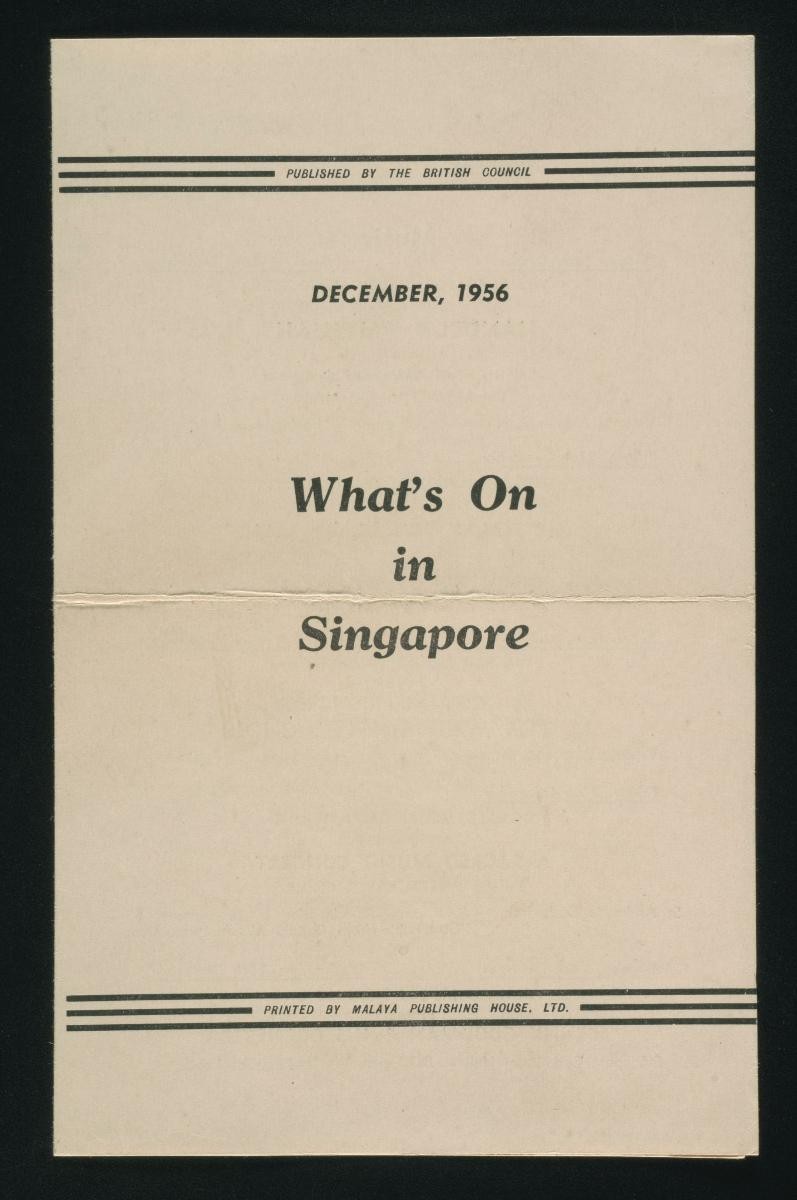 Programme booklet entitled ‘What’s on in Singapore’